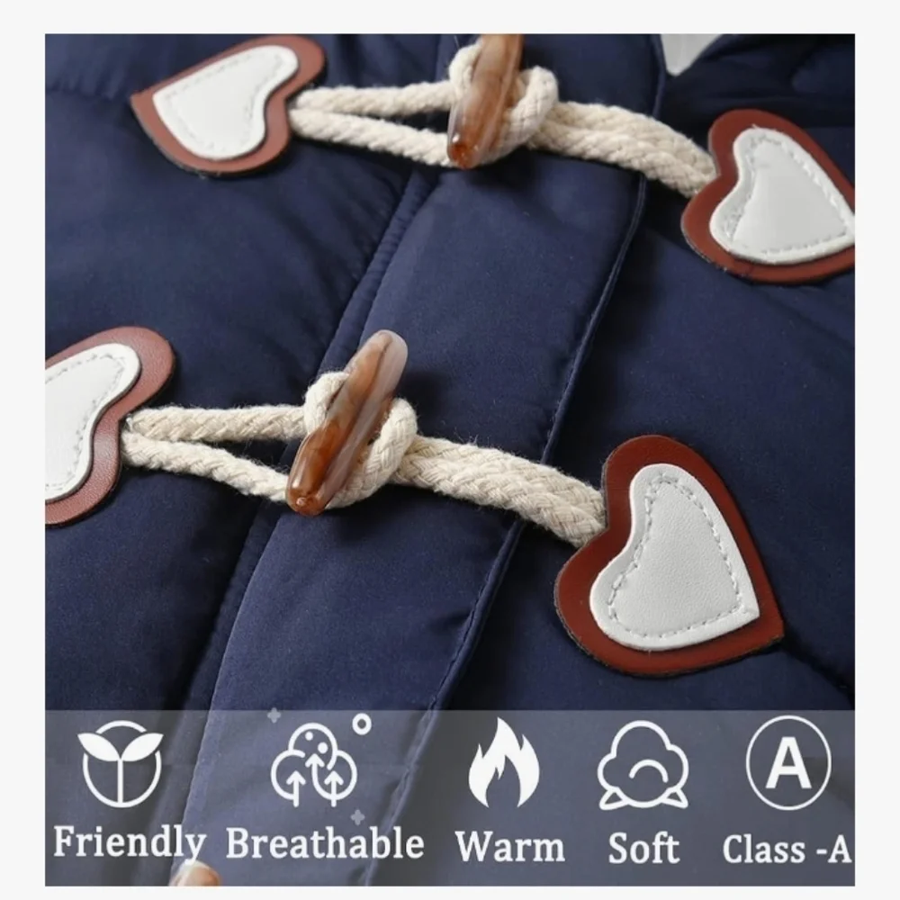 > Navy Blue Bear Ear Kids One Piece Winter Jumpsuit Size 6-9 Month